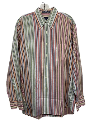 J. McLaughlin Men's size L Multicolor Striped Button Down Long Sleeve Shirt - Image 1 of 4