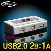 2 Port USB 2.0 Manual Sharing Switch BOX Printer Scanner 2:1 1A 2B SELECTOR NEW