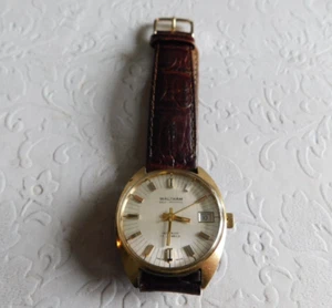 1970'S VINTAGE WALTHAM INCABLOC 17 JEWEL AUTOMATIC MEN'S WRISTWATCH  - RUNS ! - Picture 1 of 8