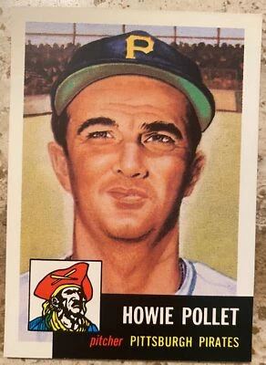 Vintage Topps Archives Baseball Card Howie Pollet Pittsburgh Pirates Pitcher 195 - Image 1 of 2