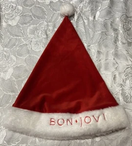 Jon Bon Jovi Santa Clause Hat Cap Christmas Red Fan Club JBJ Experience NEW - Picture 1 of 17