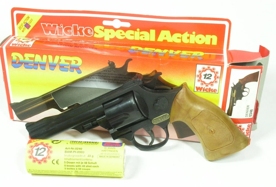 Revolver 12 colpi Denver con munizioni carnevale carnevale Wicke 0346 OTTIMO IMBALLO ORIGINALE 2 - Immagine 1 di 1
