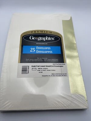 Sobres Geográficos 25 CT. Tarjeta de Felicitación Forrada en Lámina de Oro - Sin Ácido Foto 1 de 2