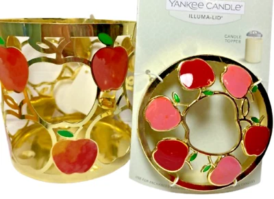 Yankee Candle APPLES Jar Candle Holder & Illuma Lid Candle Topper ~ FREE SHIP - Изображение 1 из 3