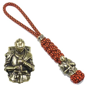 2pcs Knife Lanyard With Brass Knight Bead Tactical Lanyards Backpack Zippers - Picture 1 of 5