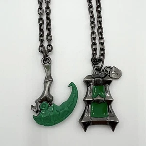 Collar Oficial League of Legends Trilla Guadaña Gancho Linterna Verde Plata Largo - Imagen 1 de 12