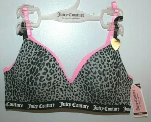 JUICY COUTURE SEXY WIRELESS  BRAS 2 PACK SIZE 34C WOMEN PINK ANIMAL PRINT - Picture 1 of 4