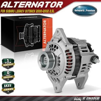 Alternator for Subaru Legacy Outback 2000-2002 2.5L 90A 12V CW 5-Groove Pulley - Image 1 of 4