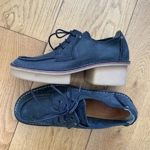 Clarks ORIGINALS Wallabies Platform Blue Nubuck Leather Lace Up UK 7.5 EU 41.5 - Picture 1 of 12