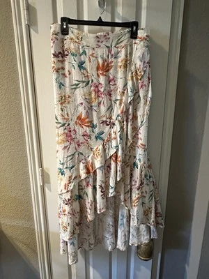 Torrid Maxi Ruffle 高低瑞士圆点裙加 4X 4 春季夏季休闲旅行 — 第 1/4 张图片