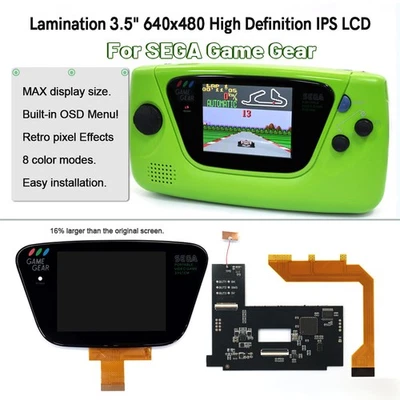 3.5" Laminated LCD IPS Screen 640x480 HD Kit For SEGA Game Gear SEGA GG w/ SHELL - Image 1 of 4