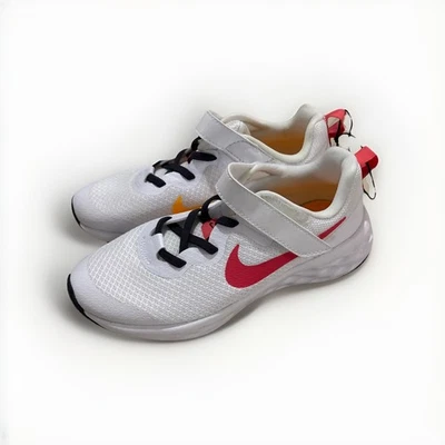 Nike Revolution 6 White Pink Running Shoes Girls Size 2Y Athletic Sneakers - Image 1 of 4