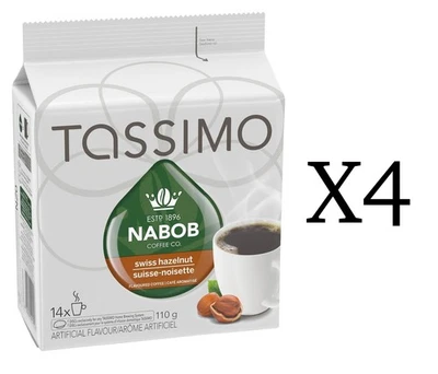 Nabob Tassimo Single Serve Swiss Hazelnut 14 T Discs 110g Pack of 4