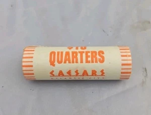 1980 Caesar’s Atlantic City New Jersey $10 Quarter Casino Roll Shot Gun Wrapped - Bild 1 von 7