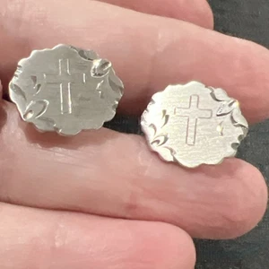 Gemelli croce argento sterling firmati sterling - Foto 1 di 17