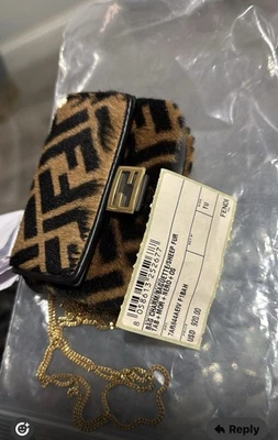 Baguette chain pony-style calfskin crossbody bag - Image 1 of 3