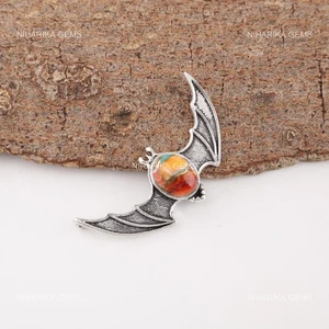 Venta de Halloween Ovalado Natural Ostra Espinosa Plata Esterlina Boda Colgante Joyería - Imagen 1 de 9