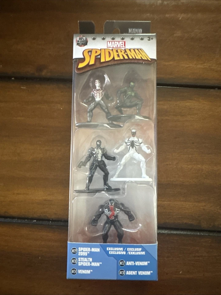 Nano Metalfigs 5 Pack Venom Spiderman Anti Venom Agent Venom Marvel Universe - Image 1 of 2