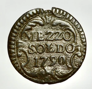 LUCCA - REPUBBLICA 1369-1799 -AE/ 1/2 MEZZO SOLDO 1790 - Picture 1 of 2