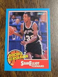 1990-91 Fleer Rookie Sensation #2 Sean Elliott RC 90-91 Spurs - Picture 1 of 4
