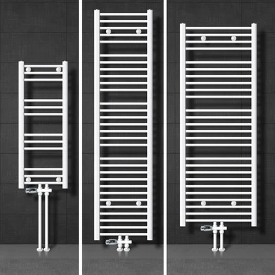 LUXEBATH Badheizkörper Sahara Heizkörper mit Bodenanschluss Handtuchtrockner Weiß