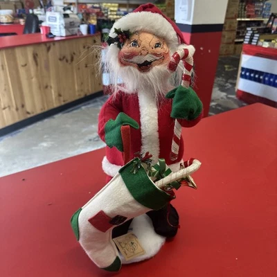 Muñecas Annalee 1992 Papá Noel con medias y bastón de caramelo Foto 1 de 4