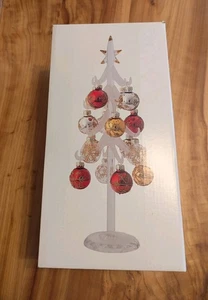 Snowy White Crystal 12 Inch Christmas Tree 12 Removable Ornaments LS Arts NIB - Picture 1 of 11