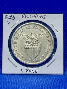 1908-s Filipina 1 Silver Peso - Picture 1 of 2