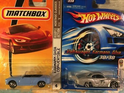 LOTE~(2)💥 Hot Wheels Volkswagen Karmann Ghia + Karmann Ghia Convertible Matchbox Foto 1 de 3