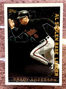 1995 Topps League Leaders Brady Anderson #LL18 Baltimore Orioles - Bild 1 von 2