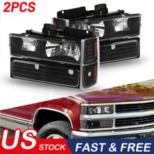 Headlights + Corner + Bumper Lamps Fits 1994-1999 Chevy C/K Tahoe Suburban 94-99