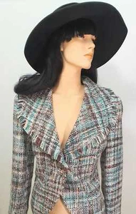 Berkertex Womens Green Brown Cream Tweed Jacket Size 14 - Picture 1 of 11