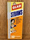 Vintage Glad Straws Plastic Sealed 50 Count Union Carbide Nos