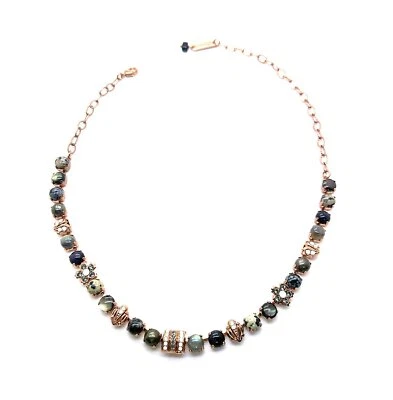 Collar de Mariana My Treasures Coll. Elegantes copos de nieve obsidiana, dálmata... Foto 1 de 3