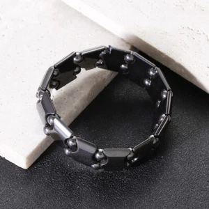Therapy Health Care Magnetic Hematite Bracelet Men Natural Stone Beads Jewelry - Picture 1 of 22