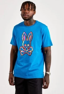 Psycho Bunny Men's Blue 3XL Bunny Graphic Crew-Neck Short Sleeve T-Shirt Seaport - Picture 1 of 14