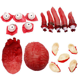 Halloween Fake Body Parts Bloody Severed Fingers Ear Eyes Brain Prank Props Toy