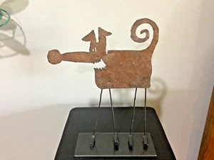 Steampunk Salvaged Repurposed Metal Angry JUNKYARD DOG Cartoon Art Sculpture - Picture 1 of 8