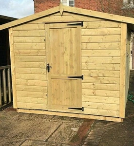 10X6 WOODEN SHED 20MM HEAVY DUTY PRESSURE TREATED STORAGE SHED 3X2 FRAME SHED - Picture 1 of 10