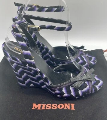 Alpargata Missoni Zig Zag con cuña negra azul talla 35/5 Foto 1 de 4