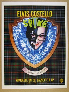1989 Elvis Costello Spike álbum promocional arte de portada anuncio impreso vintage - Imagen 1 de 1