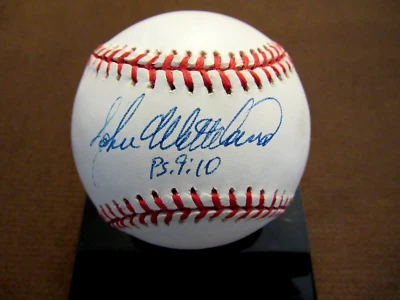 JOHN WETTELAND 1996 W.S. MVP NY YANKEES SIGNED AUTO 1996 W.S. GAME BASEBALL JSA - Image 1 of 3