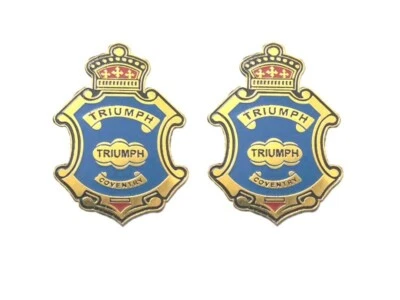 PAR DE EMB-LEM TRIUMPH COVENTRY PARA MODELOS 1923-1932 (U) Foto 1 de 4