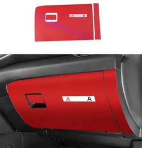 For Nissan Altima 2019-2021 Red Carbon Fiber Leather Storage Box Anti Kick Pad - Picture 1 of 3