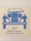 British Car  Auctions - Vintage 2 x Classic Car Catalogues - 1988 @ 1989