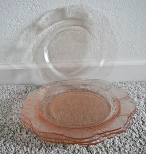 MacBeth Evans PINK AMERICAN SWEETHEART - DEPRESSION GLAS 9 3/4" SPEISETELLER - Bild 1 von 13