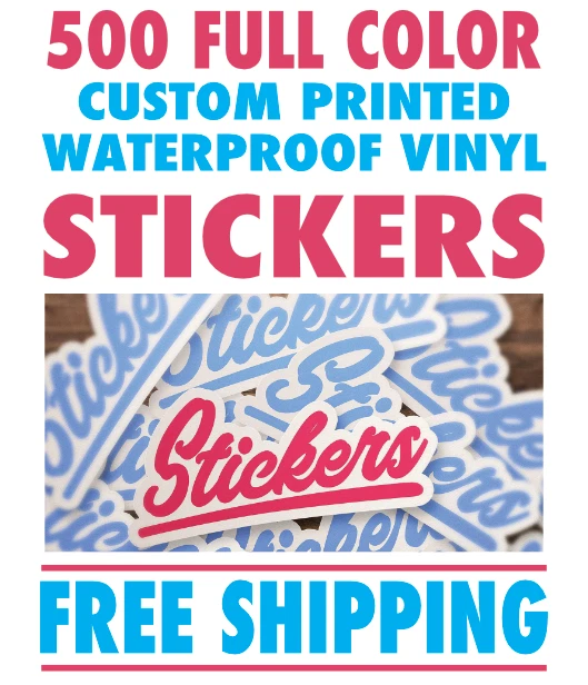 500 Custom Full Color Adhesive Vinyl Stickers Decals Labels - FREE SHIPPING - Image 1 of 4