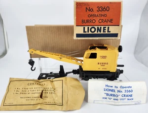POSTWAR LIONEL 3360 BURRO CRANE WITH BOX MOTORIZED UNIT - Picture 1 of 12