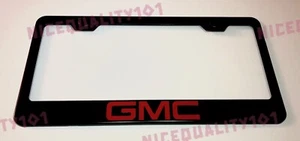 GMC   Stainless Steel Black Finished License Plate Frame Holder - Picture 1 of 1