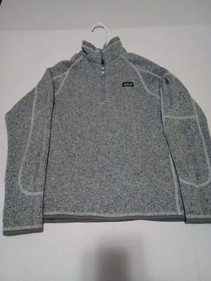 Suéter Patagonia 1/4 Cremallera Polar Pullover Juvenil XXL 16-18 Abedul Blanco Gris Foto 1 de 4